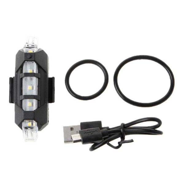 

bike lights 5 led usb road tail light rechargeable safety warning bicycle rear