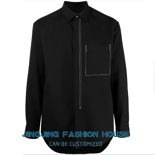 

men's casual shirts s-6xl2021 fashion male loose long-sleeved shirt leisure youth personality pointed collar four seasons bottom, White;black