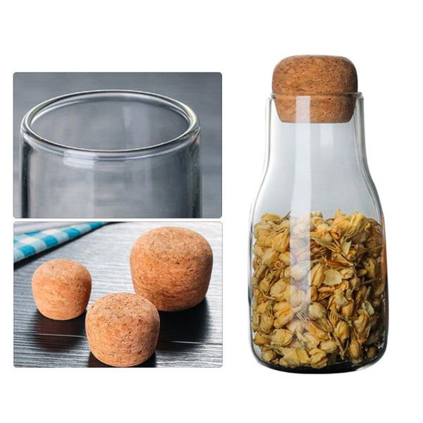 

storage bottles & jars transparent glass tank sealed flower dried fruit grains container with cork (150ml)
