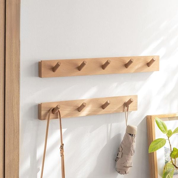 

hangers & racks solid wood hook wall hanging door rear rack row porch clothes hat hanger organization storage mini