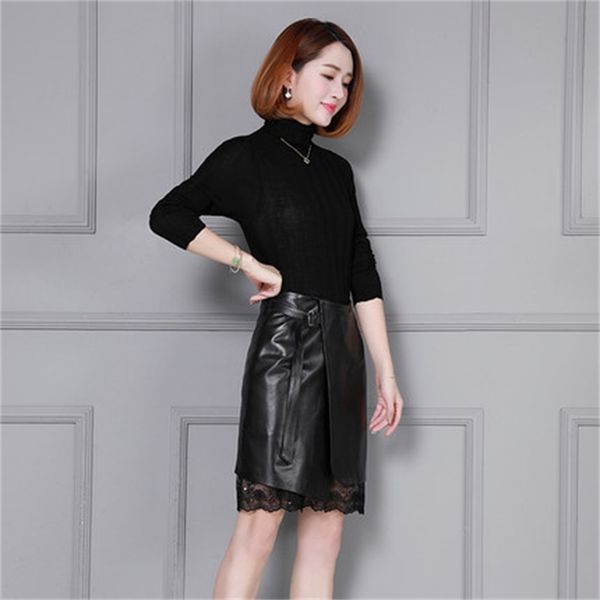 

new genuine mode sheep leather exit k41 87bn, Black