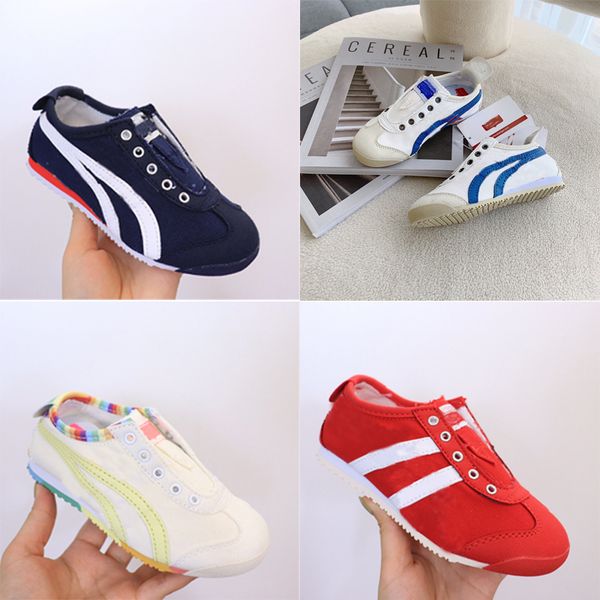 

kids mexico 66 vintage white directoire blue kid running shoes baby infants sneakers for sale size 22.5-35(it has a logo), Black