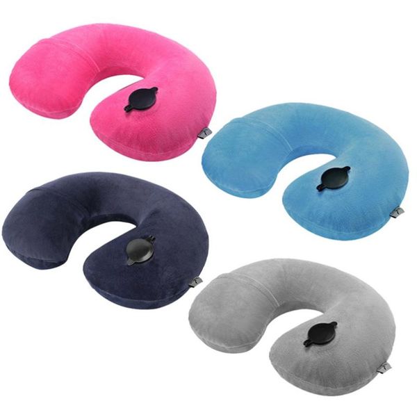 

pillow travel cushion inflatable soft car head neck rest air u sleep #4l10