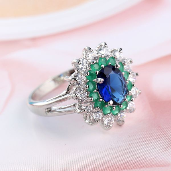 

popular zircon jewelry ring, Slivery;golden