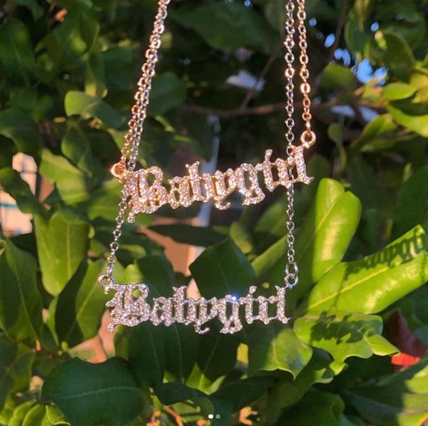 

pendant necklaces babygirl necklace for women mom baby girls letter initial choker name fashion jewelry gifts bijoux femme bff, Silver