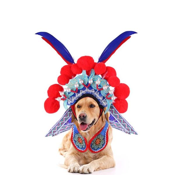 

cat costumes peking opera pet dog funny otake costume for dogs cats cosplay puppy clothes chihuahua pug headress clothing