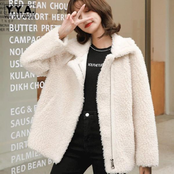 

women's fur & faux winter women real jacket patchwork short slim wool coat vintage moto biker female woolen colors manteau hiver femme, Black