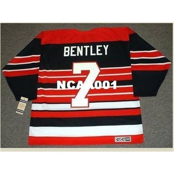

668s #7 doug bentley chicago blackhawks 1940's ccm vintage hockey jersey or custom any name or number retro jersey, Black