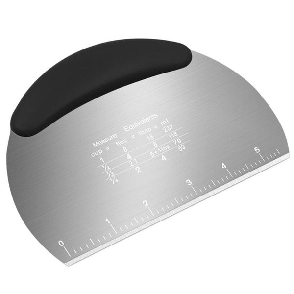 

baking & pastry tools semicircular stainless steel bench scraper dough bowl spatula food-safe cutter flexible with scale