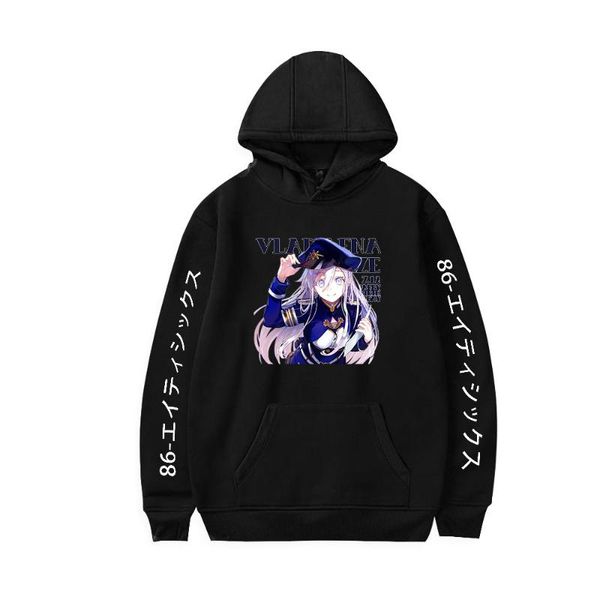 

men's hoodies & sweatshirts 2021 anime 86- eighty six 2d print hooded sweatshirt women/men clothes casual hoodie, Black
