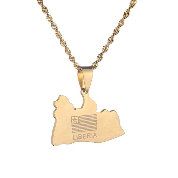

liberia map flag pendant necklaces liberians middle east jewelry, Silver