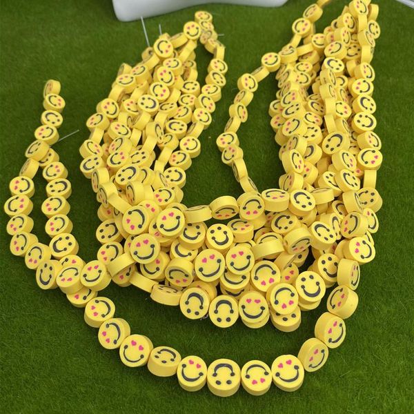

other 10strips/lot yellow color hapyy face clay beads for diy jewelry making