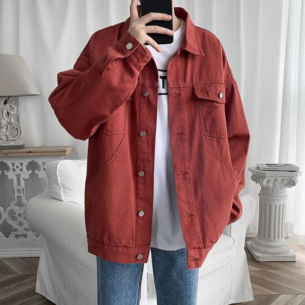 

men's jackets 2021 men clothing fashion harajuku lapel workwear jacket korean style loose coat kpop clothes autumn ulzzang oversized m, Black;brown