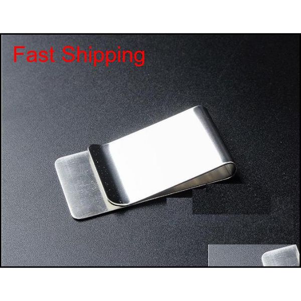 

slim money wallet clip clamp card stainless steel holder qylwpz bdefashion, Silver