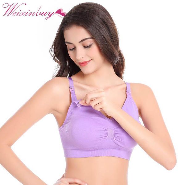 

maternity intimates seamless nursing bra pregnant breast-feeding bralette stretchy health wire soft bras, White