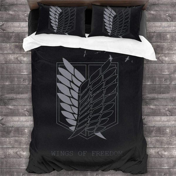 

bedding sets attack on titan/attacking giant set 3 pieces japanese cartoon soft kids bed quilt children's futon duvet cover