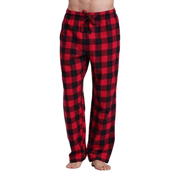 

2020 new men's casual plaid slacks, elastic waist sports jogging belt pocket, Black