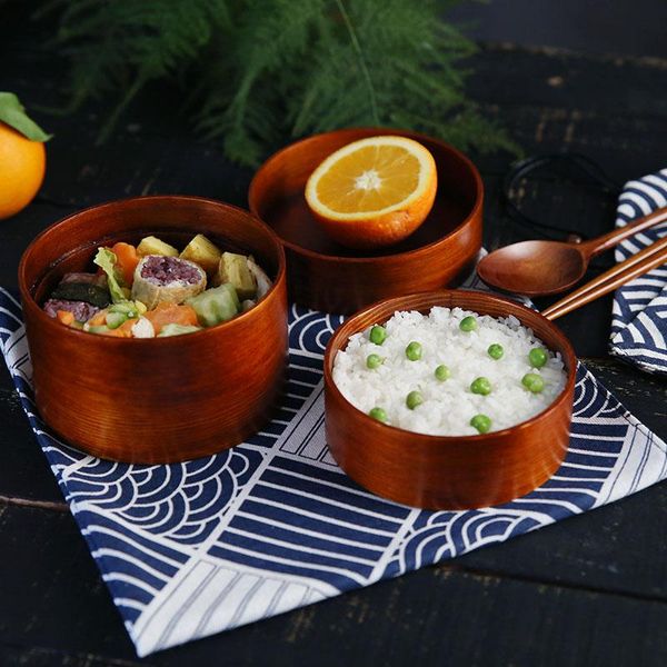 

japan style lunch box natural wooden box bento student package sushi case