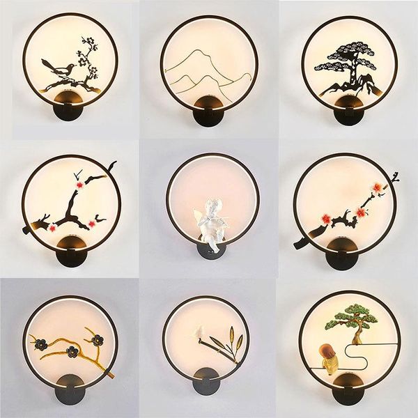 

wall lamps nordic retro art sconce led lamp creative flower style black white light for restaurant tearoom interior home decor