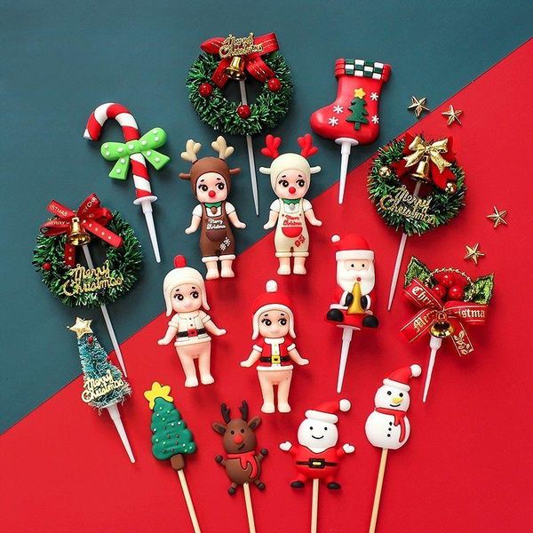 

other festive & party supplies christmas theme decoration snowman santa three-dimensional plug-in tree crutch elk dress up cake accessories