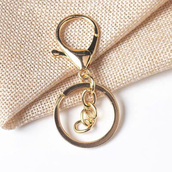 

New Silver Gold Biger Lobster Clasp Tone Key Chains Key Rings Round Split keychain Car Key Rings Blank Metal Keychains GGB2256