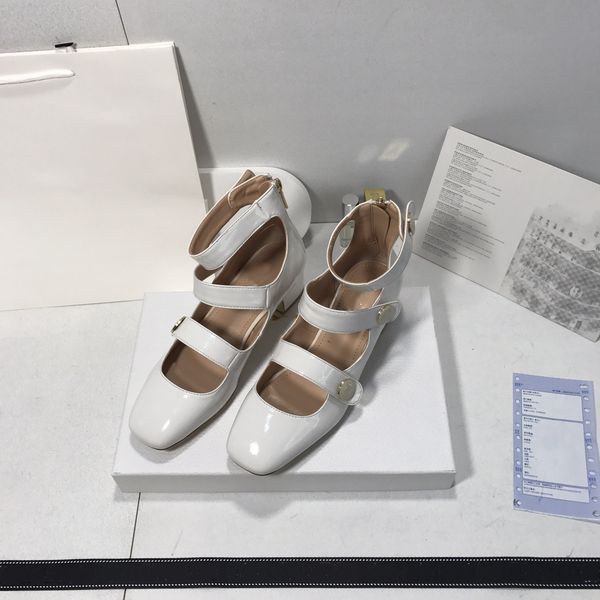 

high-end custom new leather square toe thick heel shallow slipper high shoes retro mary jane sandals 01, Black