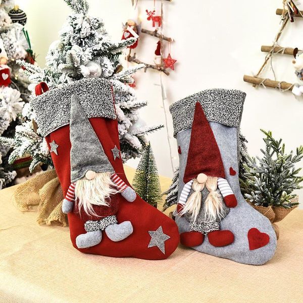 

christmas decorations stocking gift bags for home year 2021 gifts bag navidad socks natal tree decoration presents