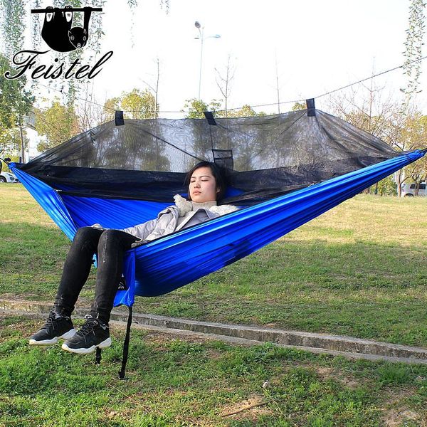 

swing hammock net sleep ultra light hiking outdoor parachute hammock person