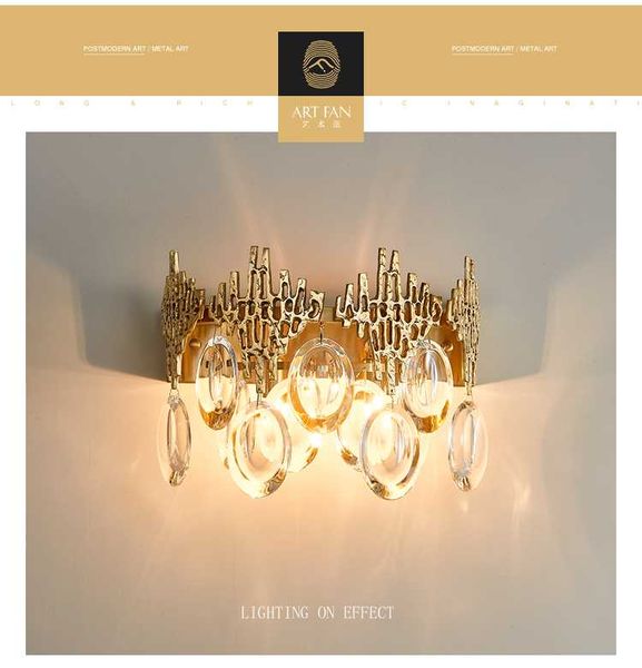 

modern luxury crystal wall lamp for bedside and living room
