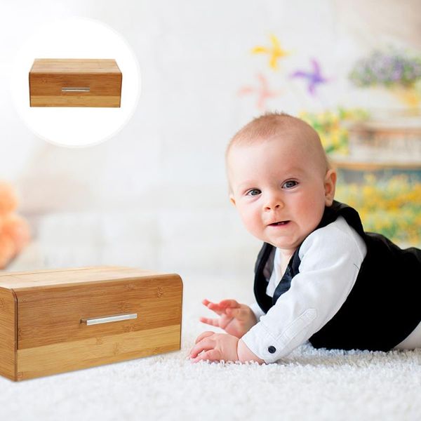 

storage bottles & jars 1pc bamboo dustproof bread box snack case holder (assorted color)