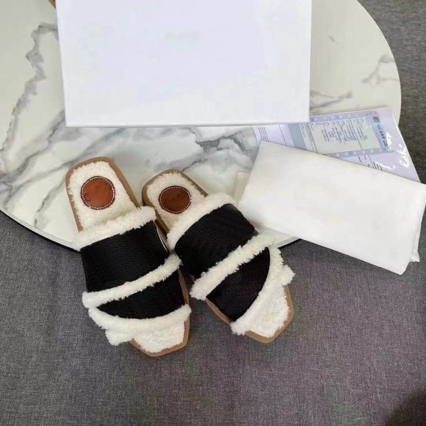 

2021 cross women roman soft fur slipper sandals shoes womens pearl snake print slide summer wide flat lady canvas sandal luxurys, Black