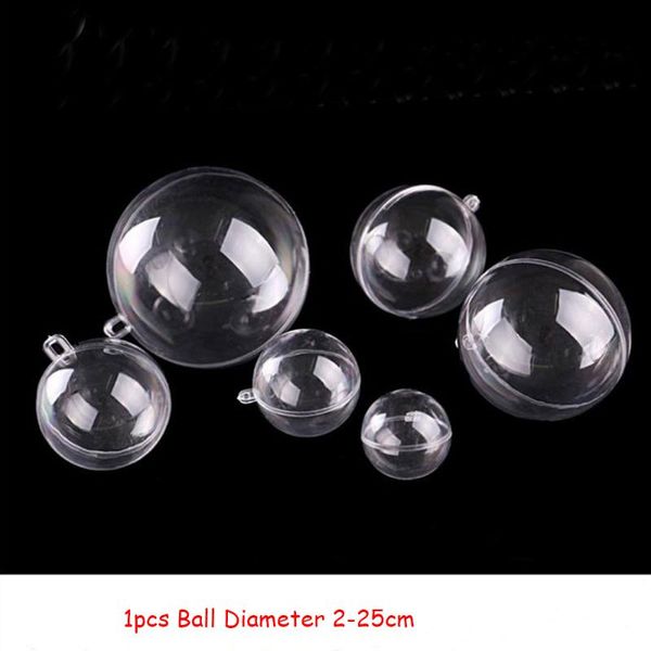 

party decoration 1pcs 2-25cm open plastic clear bauble ornament gift present box christmas tress decorations ball transparent