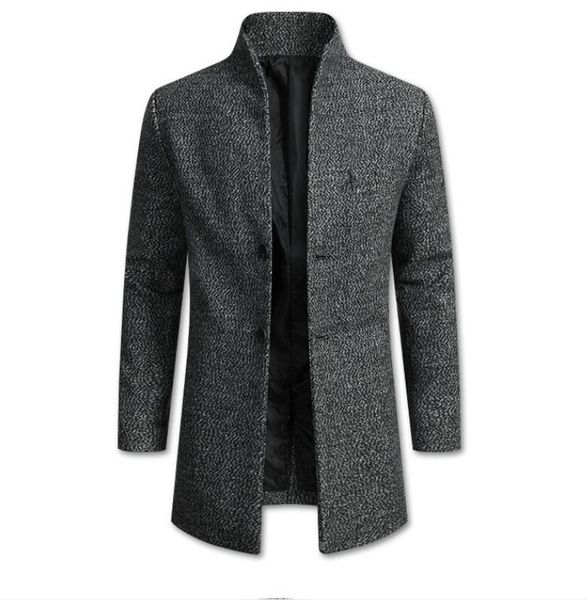 

european and american fashion popular new products for autumn and winter woolen coat men's woolen coat woolen korean suit, Black