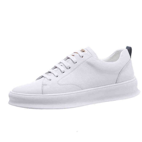 

2021 autumn men's leather sho sports leisure thick soled small white student board korean single