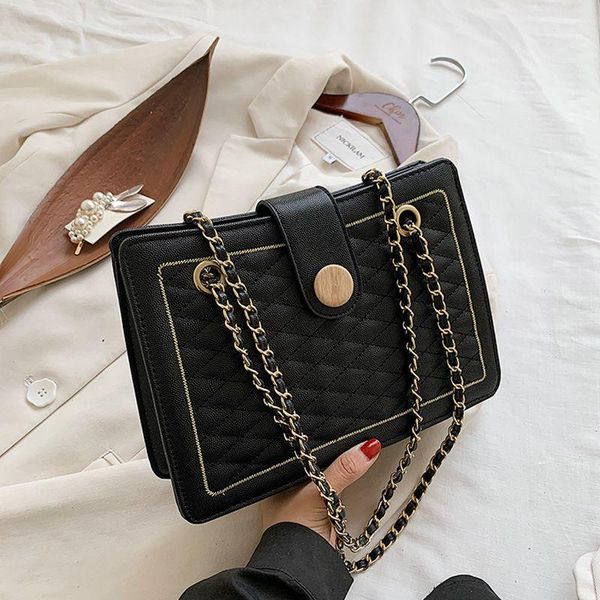 

cross body casual black pu leather quilted chain crossbody messenger bags for women luxury handbags female designer bag