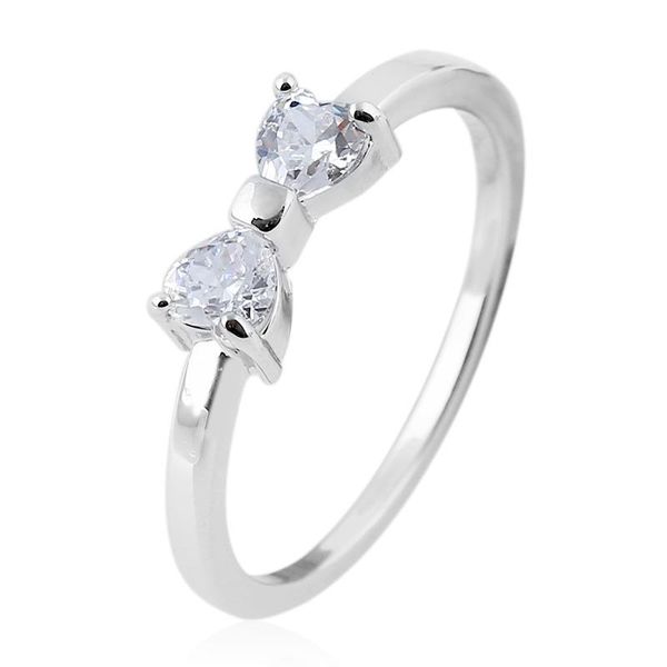 

wedding rings bowknot ring with crystal compatible european original jewelry gift, Slivery;golden