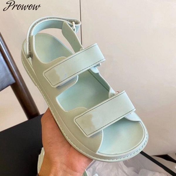 

prowow spring summer jelly luxury sandals shoes fashion runway platform sandals sandalia plataforma fashion shoes, Black