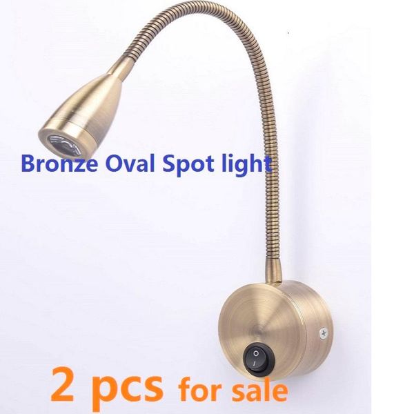 

2x3w led bronze spotlight 300mm stalk aluminum shell with switch on round base cool warm white l beside reading lamp