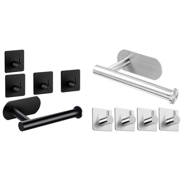 

toilet paper holders holder self adhesive roll holder,4 hooks, no drilling loo tissue