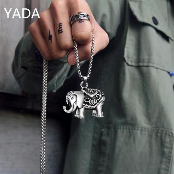 Anhänger Halsketten YADA Mode Silber Farbe Elefant PresentsNecklace Für Männer Frauen Schmuck Aussage Legierung Halskette Geschenke SE210095