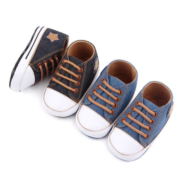 

first walkers jeans baby girls boys soft sole shoe anti slip canvas sneaker trainers prewalker 0-18m