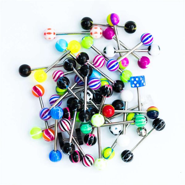 

tongue human body puncture jewelry color set multicolor stainless steel tongue