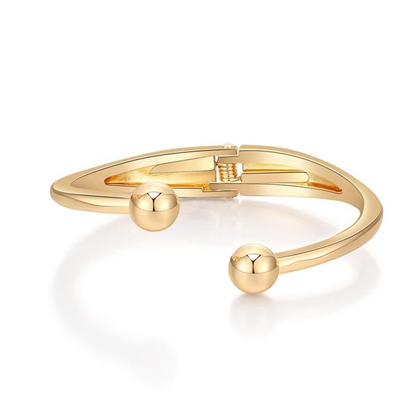 

bangle double round ball head bracelets gold silver color creative bracelet for women fashion jewelry gift, Black