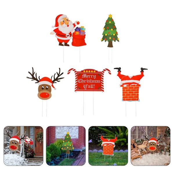 

greeting cards 5pcs christmas yard signs pathway markers winter garden inserted boards