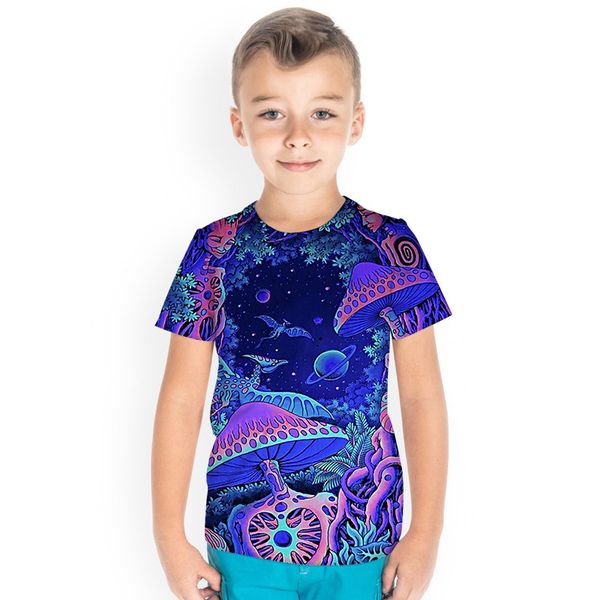 

wave boy 3d printing graphics novelty children's t-shirt round neck short sleeve t-shirt high quality, Blue