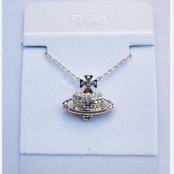 

pendant necklaces classic cross heart annulus + ab colorful rhinestone necklace fashion jewelry lover girl drop birthday quality, Silver