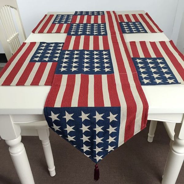 

blue star pattern table runner, high-quality home decoration, beautiful and durable, easy to organize
