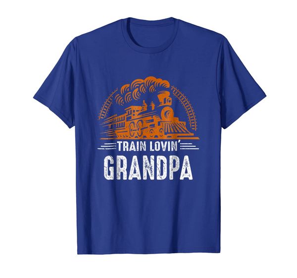 

mens womens train shirt for grandpa - train lovin' grandpa, White;black