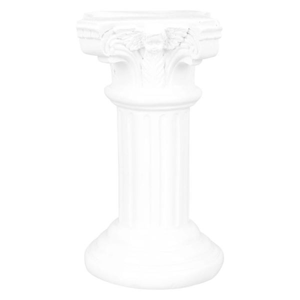 

candle holders 1pc decorative resin retro roman column candlestick home art decoration (white)