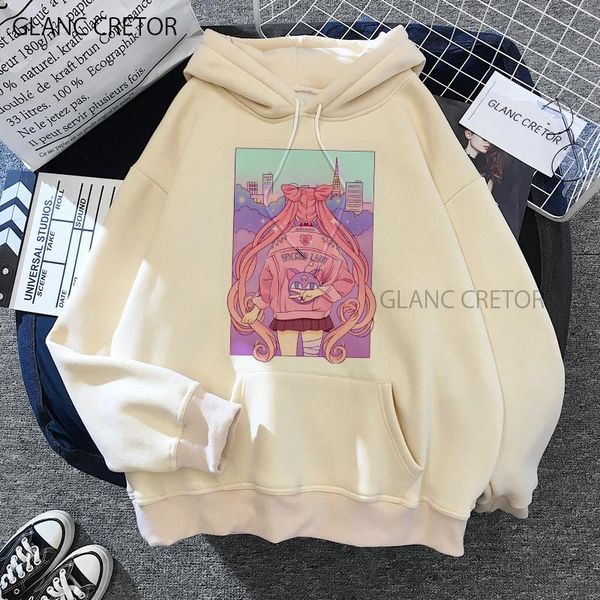 

sailor moon hoodie harajuku clothes pullover aesthetic cat anime women cute female hoodie kawaii pullover fashion ullzang, Black
